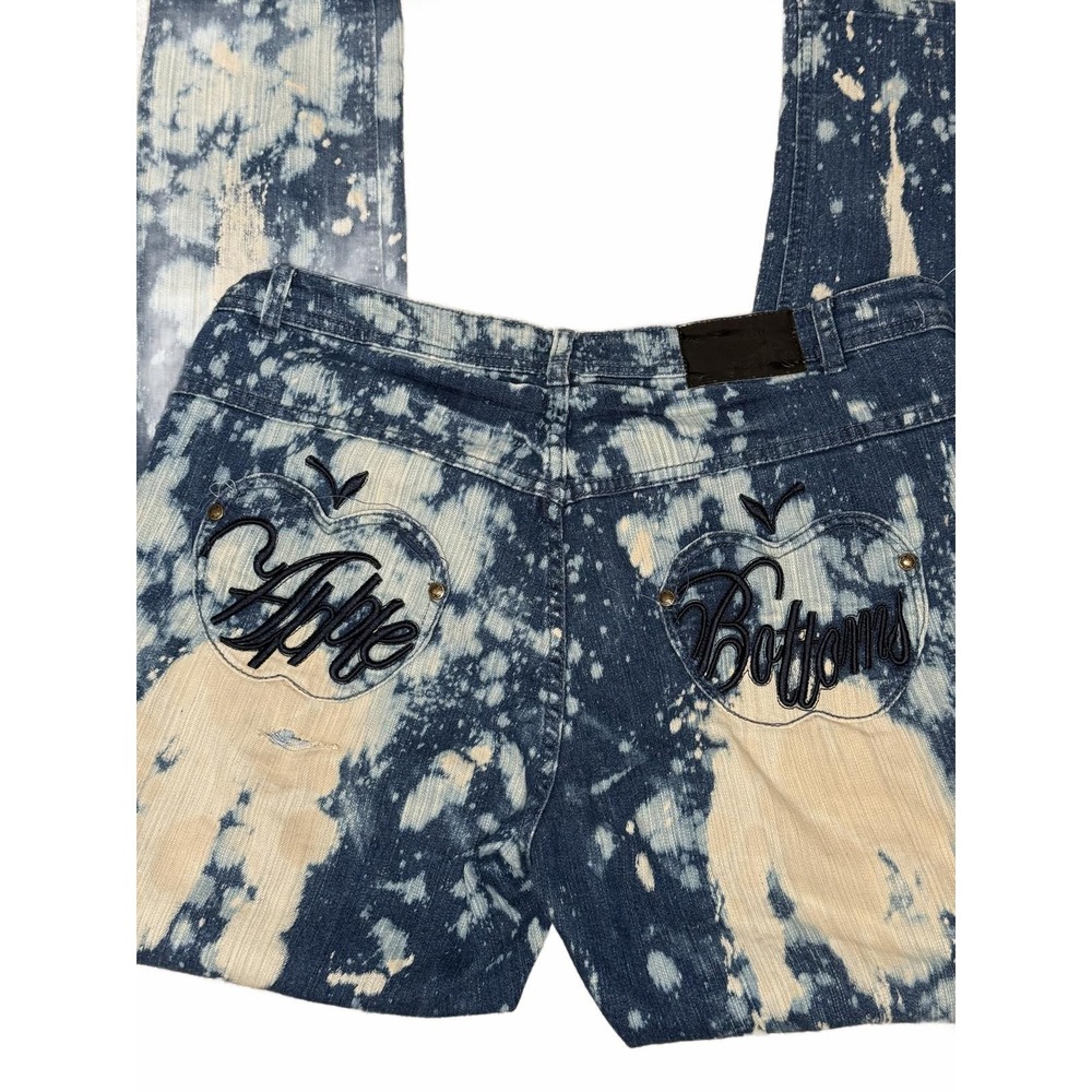 Vintage Y2K Apple Bottoms Bleached Acid Wash Denim Jeans Size 14 Y2K